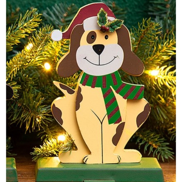 Brown Dog Christmas Stocking Holder - Picture 2 of 4
